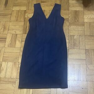 BCBGMaxAzria Deep Blue V-Neck Midi Dress